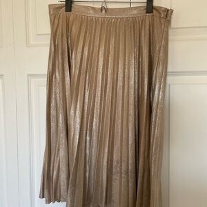 Maeve Shimmering A-Line Pleated Skirt- Size Large